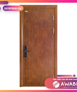 Cửa thép vân gỗ 1 cánh H10
