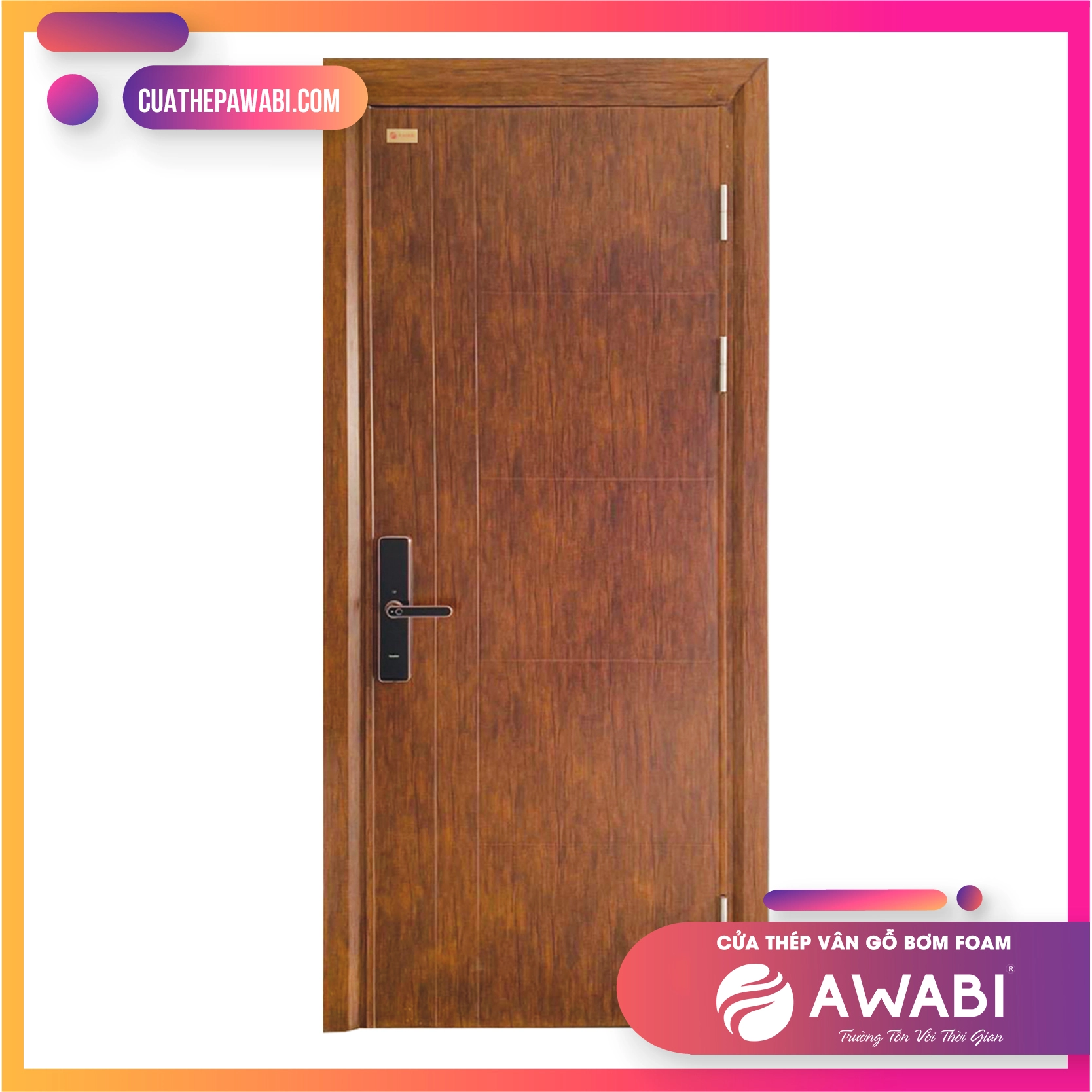 Cửa thép vân gỗ 1 cánh H10