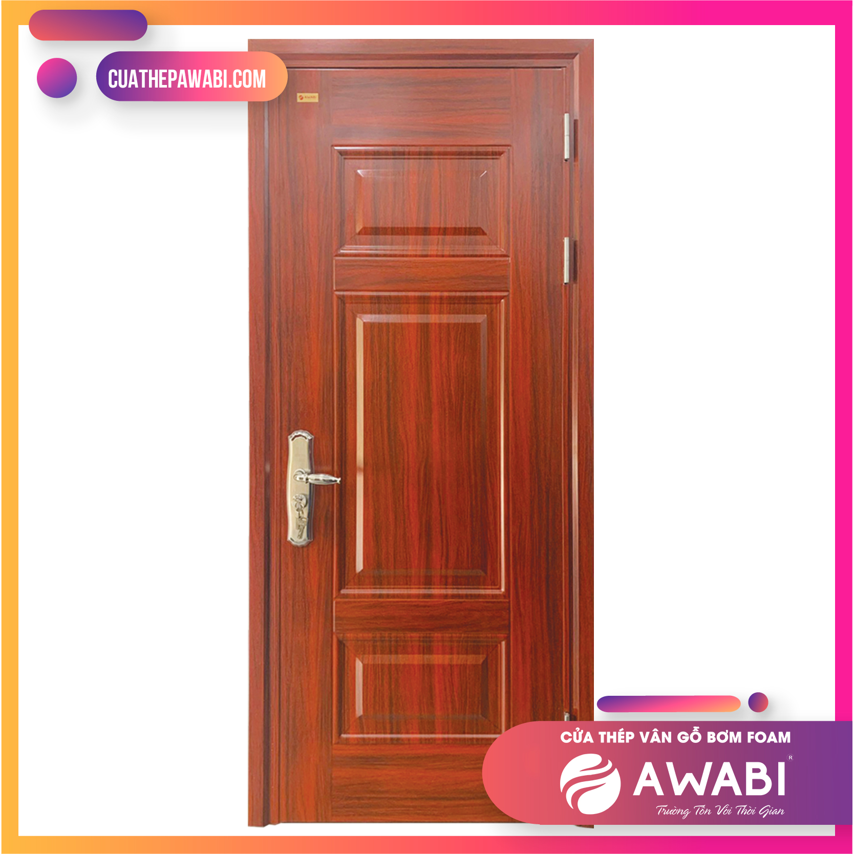 Cửa thép vân gỗ 1 AWABI-H3