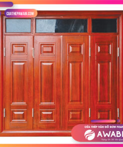 Cửa sổ thép vân gỗ 4 cánh HCS