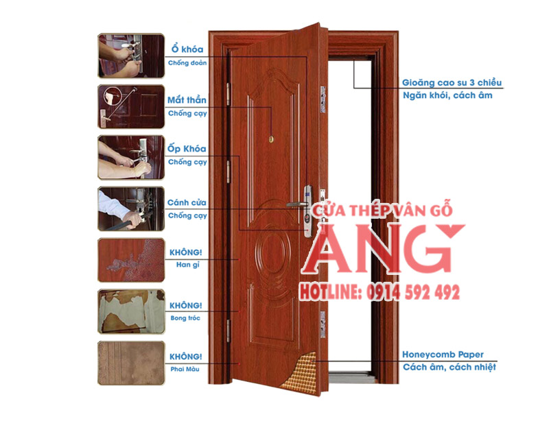 Đặc điểm cửa thép vân gỗ