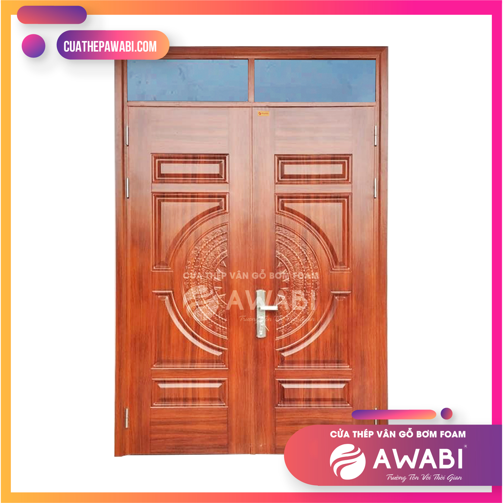 Cửa 2 cánh cân Trống Đồng H9